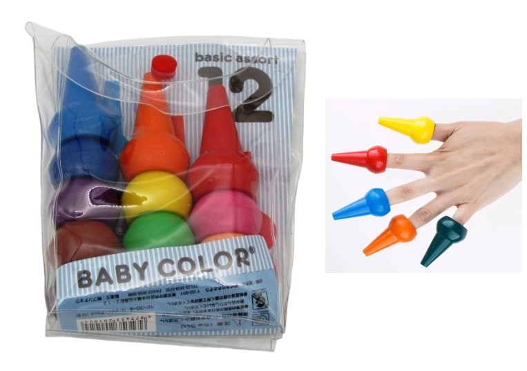 סט 12 צבעי קריון לאצבעות