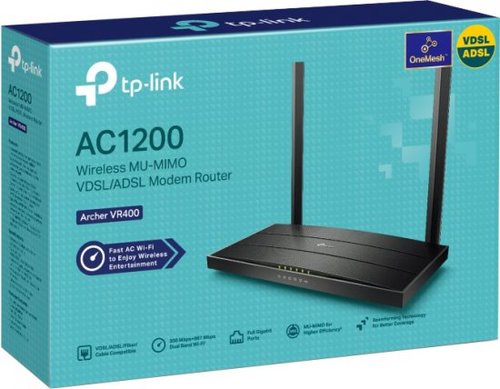נתב + מודם  TP LINK AC1200 WIRELESS MU-MIMO VDSL/ADSL MODEM ROUTER ARCHER VR400