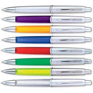 "קוליברי פן" עט פלסטיק ראש כדורי גוף משולב שקוף/צבעוני