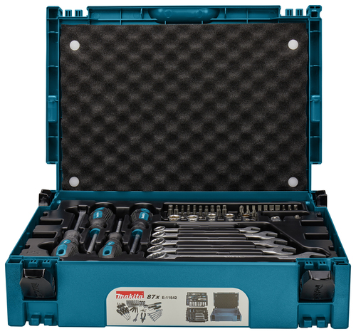 סט כלי עבודה ידניים 87 חלקים בארגז קשיח - MAKITA E-11542