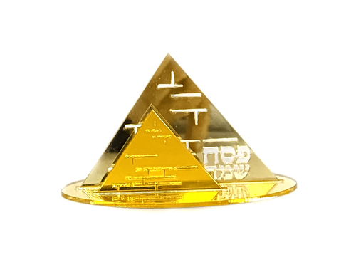 מיני מרכז שולחן פרימידות אקרילי זהב - 4 יח'