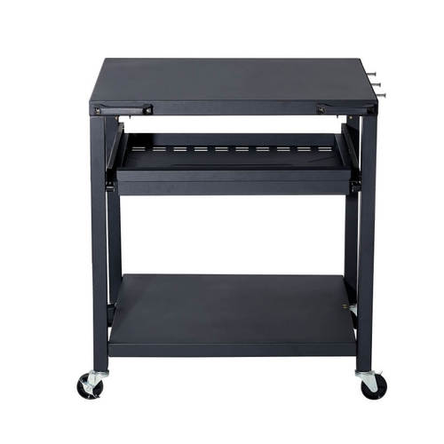 שולחן עגלה לטאבון VIKING משטח עליון 76x61 בגימור שחור