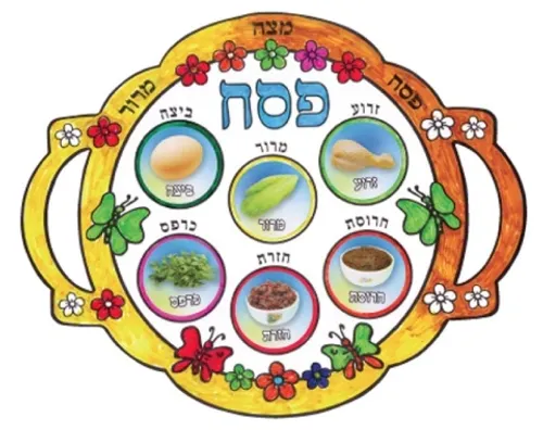 ערכת יצירה - קערת פסח עם מדבקות מרכיבי הקערה - 36 יח' 