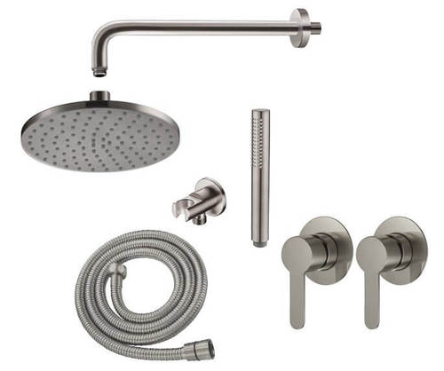 סט אביזרי רחצה מיוחד 7 חלקים 801854F16S גוון נירוסטה מוברש חמת 