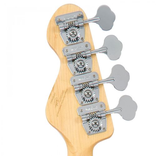 זוית נוספת Vintage V4 ReIssued Maple Fingerboard Bass Guitar ~ Firenza Red