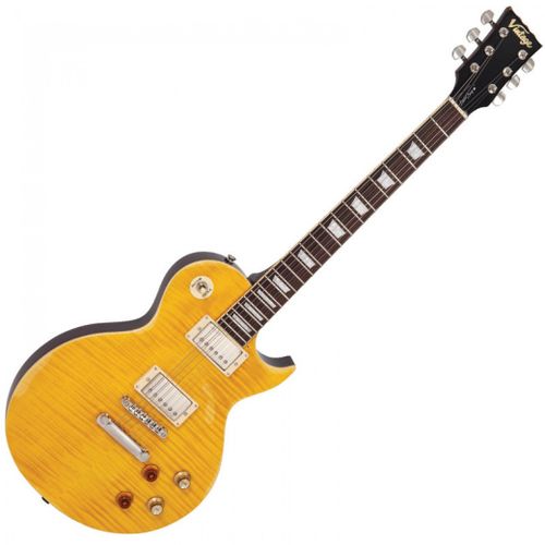 זוית נוספת Vintage V100 ICON Electric Guitar ~ Distressed 'Lemon Drop'