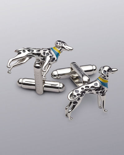 Silver dalmatian cufflink