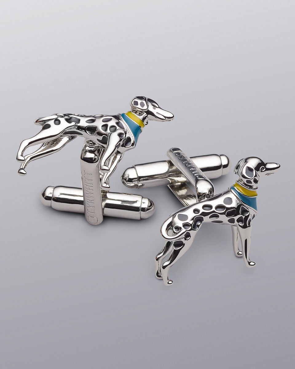 Silver dalmatian cufflink
