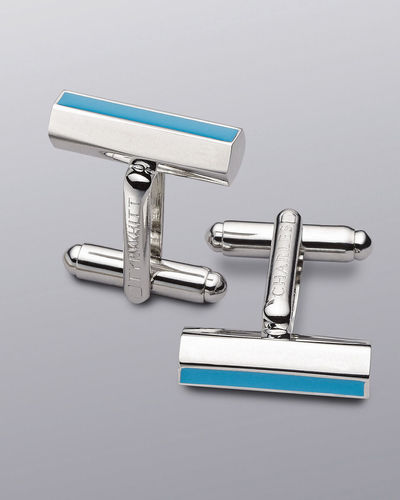 Ocean blue bar enamel cufflink