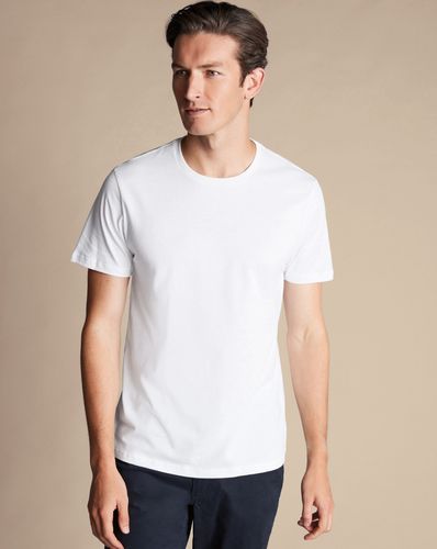 חבילה של 2 גופיות כותנה - White 2-pack crew neck cotton t-shirt