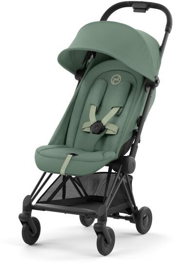 עגלת תינוק קויה Coya מאושרת עליה למטוס שחור מט leaf green