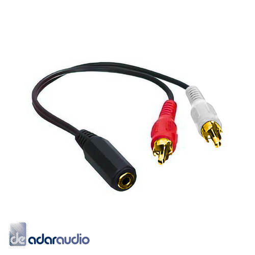 כבל אודיו RCA L/R זכר ל- PL 3.5 נקבה באורך 20 ס