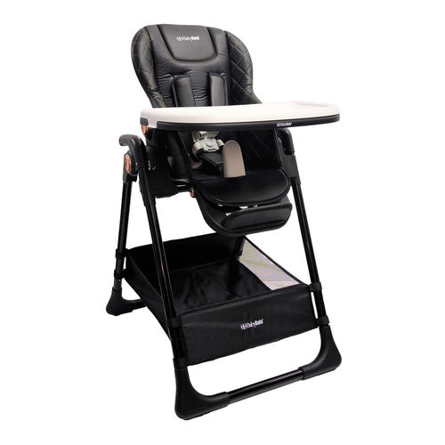 כסא אוכל PRIMO עם מצבי גובה ושכיבה וריפוד דמוי עור BABYSAFE (שחור)