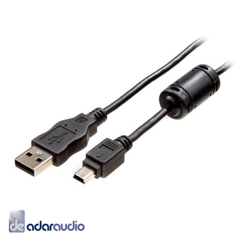 כבל מקצועי ומסוכך USB-A 2.0 זכר ל- Mini USB באורך 2 מטר