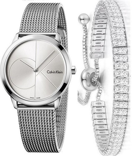 שעון קלווין קליין Calvin Klein סט צמיד מתנה לנשים דגם K3M2212Z