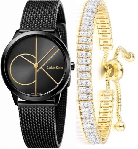 Calvin Klein K3M224X1 נשים גודל 35 סט צמיד מתנה 