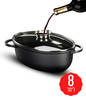 רוסטר אובלי עם מכסה ארומטי 8 ליטר FOOD APPEAL BLACK MARBLE