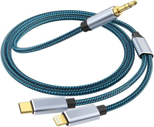 כבל אייפון iphone טייפ סי type c לייטנינג lightning זכר לPL 3.5MM זכר