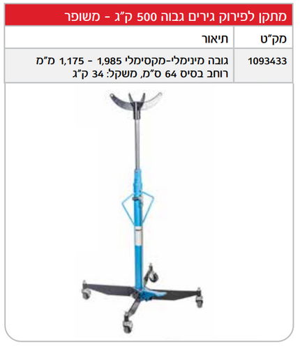 מתקן לפירוק גירים גבוה 0.5 טון ROHER