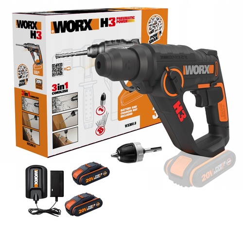 פטישון WX390 כולל 2 סוללות 2AH מבית WORX 