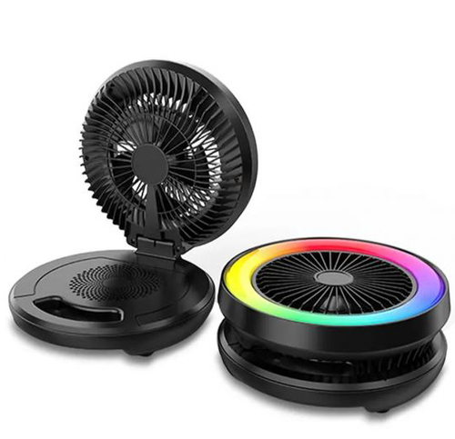 מאוורר משולב רמקול Bluetooth ותאורה צבעונית 8W