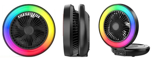 מאוורר משולב רמקול Bluetooth ותאורה צבעונית 8W