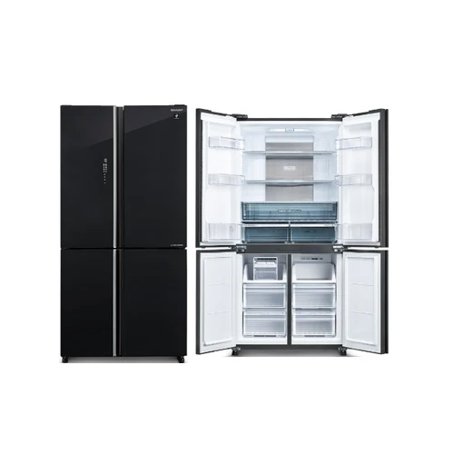 מקרר 4 דלתות זכוכית שחורה דגם Sharp sj-ffs89-BK