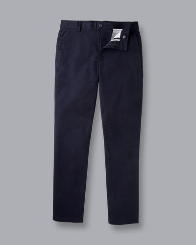 מכנסי כותנה - קלילות - Navy Slim Fit Lightweight