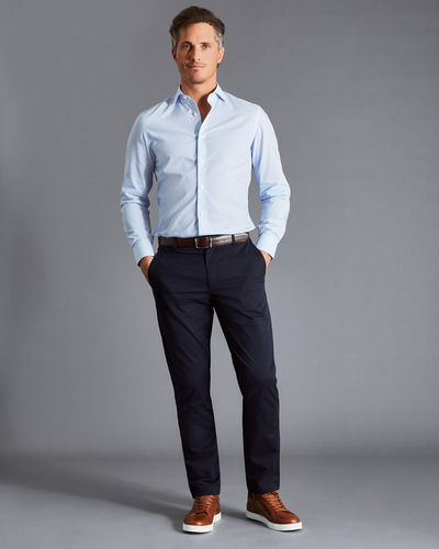 מכנסי כותנה - קלילות - Navy Slim Fit Lightweight