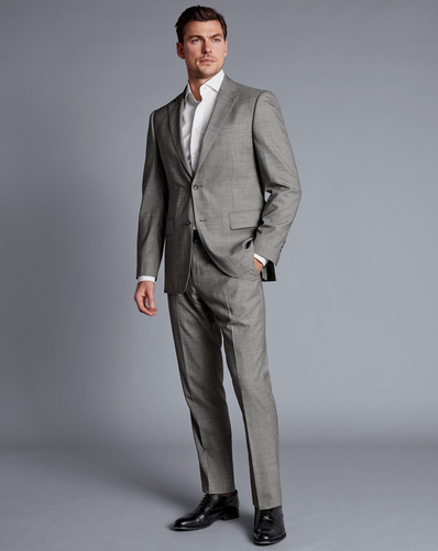 חליפה סלים פיט אפור בהיר -Light grey slim fit sharkskin