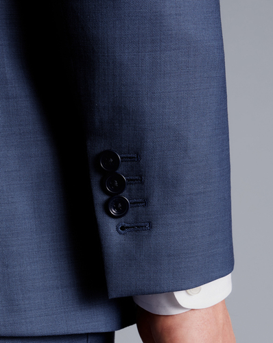 חליפה סלים פיט כחולה -Ocean Blue slim fit sharkskin