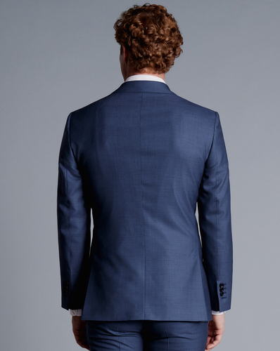 חליפה סלים פיט כחולה -Ocean Blue slim fit sharkskin