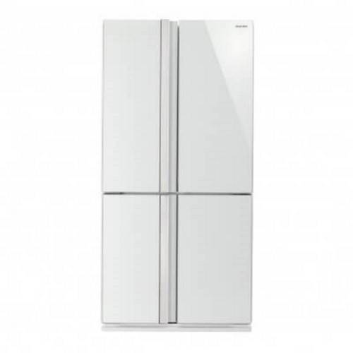 מקרר ‏מקפיא תחתון 4 דלתות זכוכית לבנה Sharp SJ-FSRN87V-WH