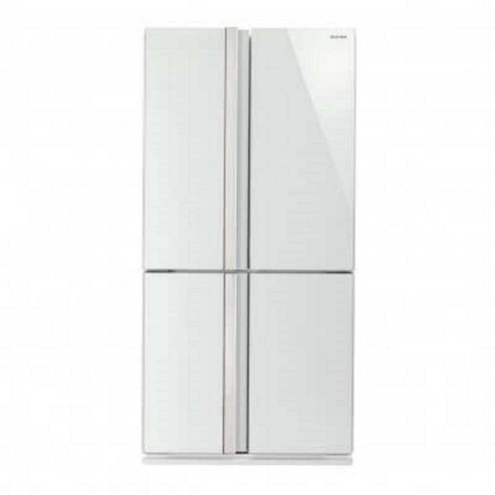 מקרר מקפיא תחתון 4 דלתות זכוכית לבנה Sharp SJ-FSRN87V-WH