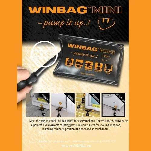 כרית מתנפחת winbag mini להרמת זכוכית ומשקלים, עד 70 ק