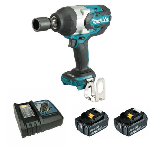מפתח אימפקט Makita DTW1002RGE 18V, הינע 1/2 אינץ׳, עם 2 סוללות 6Ah ומטען