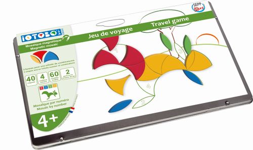 ערכת משחק במגנטים מספוג לבית ולטיולים iOTOBO באריזת פח רב פעמית - חיות