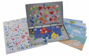 ערכת משחק במגנטים מספוג לבית ולטיולים iOTOBO באריזת פח רב פעמית - מסע בעולם