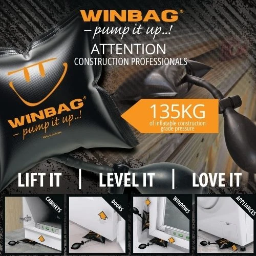 2 כריות מתנפחות winbag original להרמת זכוכית ומשקלים, עד 135 ק
