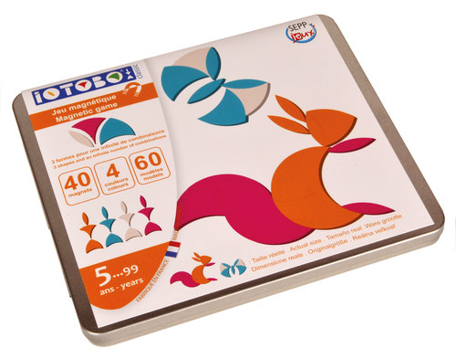 ערכת משחק במגנטים מספוג לבית ולטיולים iOTOBO באריזת פח רב פעמית - סנאי