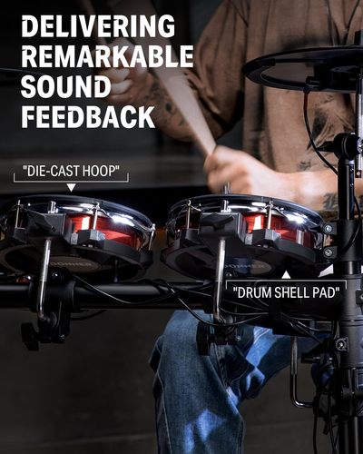 חבילת מערכת תופים אלקטרונית DED200MAX + כסא ואוזניות EC6782 מבית DONNER