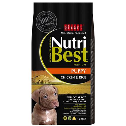 NutriBest נוטריבסט פרימיום לגורי כלבים עוף ואורז 15 ק