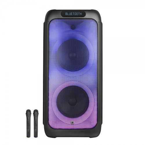 בידורית מסיבות 1250W עם 2 מיקרופונים אלחוטיים ותאורת דיסקו מבית Pure Acoustics LAVO