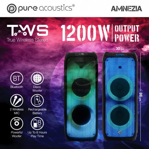 בידורית קריוקי עוצמתית ואיכותית דגם Amnezia מבית Pure Acoustics
