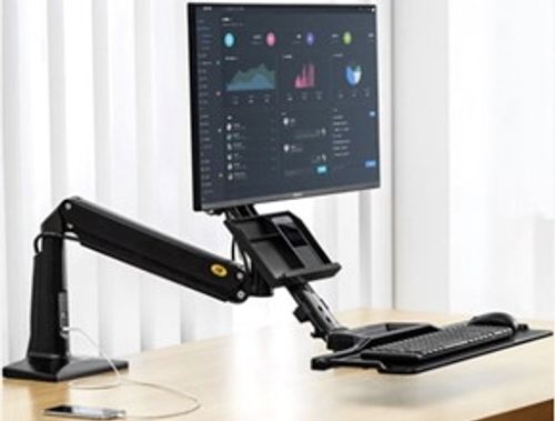 זרוע שולחנית משולבת מתקן למקלדת למסכים עד 35