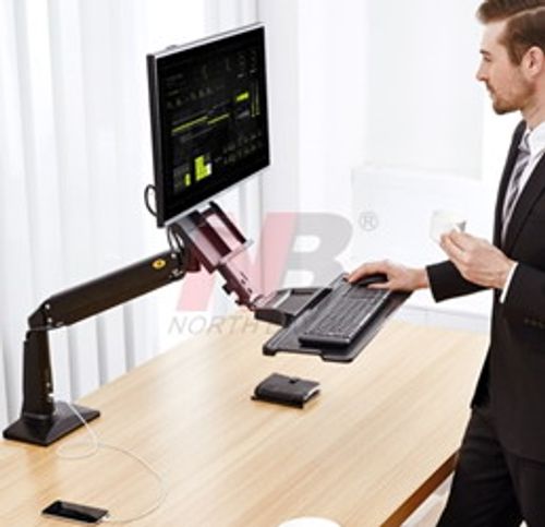 זרוע שולחנית משולבת מתקן למקלדת למסכים עד 35