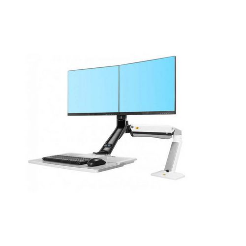 זרוע שולחנית לישיבה עמידה  ל-2 מסכים מחשב ומקלדת NB FC40-2A