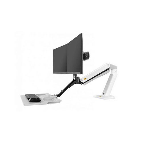 זרוע שולחנית לישיבה עמידה  ל-2 מסכים מחשב ומקלדת NB FC40-2A