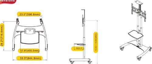 מתקן תליה נייד לטלוויזיה AVA1500601P Audio Line