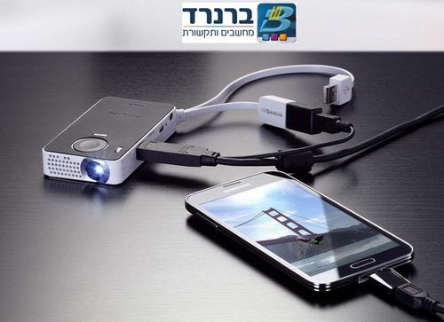 מקרן כיס אלחוטי עם חיבור USB מהיר 50 לומן עד 60 אינץ' Philips PicoPix PPX4350